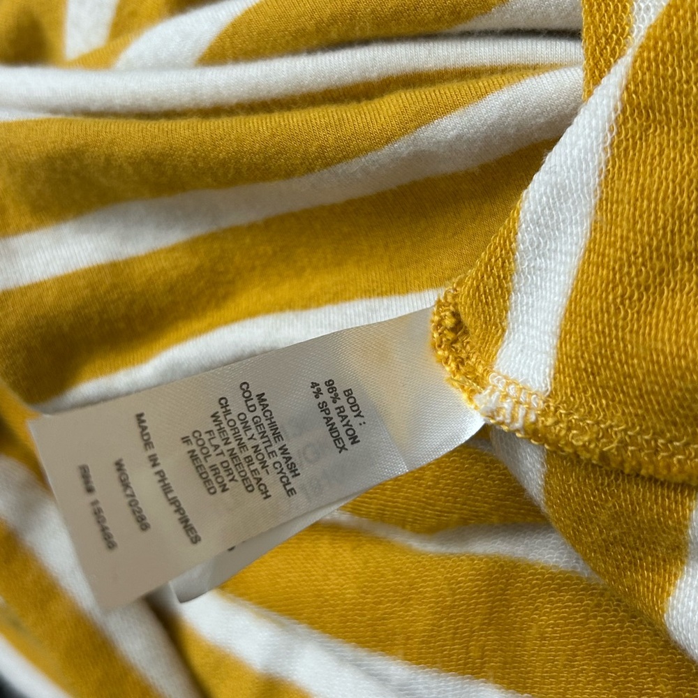 Market & Spruce Lara Knit Halter Mustard Yellow & White Striped Shift Dress Sz M - Picture 5 of 5